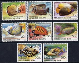 ZAIRE - 1980 - Tropical Fish - Perf 8v Set - Mint Never Hinged