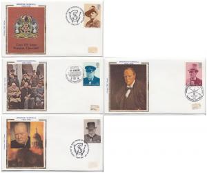 Great Britain -1974 Sir Winston Churchill(Colorano Silk FDC)