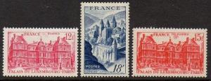 France 1948 Luxembourg Conques VF MNH (591-3)