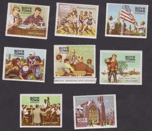 8 Different Boys Town Poster Stamps / Cinderellas