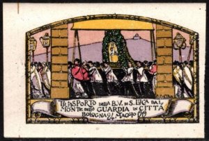 1919 Italy Poster Stamp Transport The B.V. Of S. Luca From Monte Della Guardia