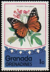 Grenada Grenadines 76 - Mint-NH -  1c The Queen Butterfly (1975)