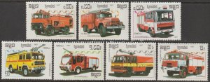 EDSROOM-16277 Cambodia 823-829 MNH 1987 Complete Fire Trucks