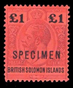 MOMEN: BRITISH SOLOMON ISLANDS SG #38s SPECIMEN 1914 MINT OG H LOT #66625