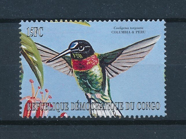 [102511] Congo Kinshasa 2000 Birds vogel oiseaux flower From sheet MNH