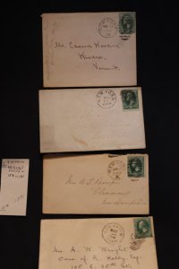 4 US covers numeral or specialty cancels on 158 or 184 (#1891)
