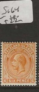FALKLAND ISLANDS   SG64  KGV   6D   MOG     P0511A H