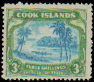 Cook Islands #124, Hinged Single Incomplete Set, 1945, Hinged