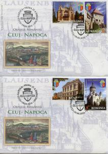 Romania 2016 FDC Cities Cluj-Napoca 4v Set on 2 Covers Universities Stamps