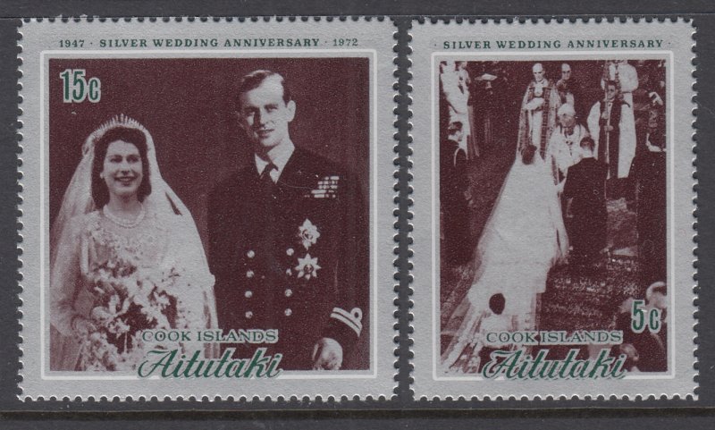 Aitutaki 51-52 Silver Wedding MNH VF