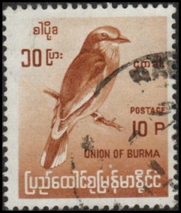 Burma 180 - Used - 10p Indian Roller (Small) (Perf 13.5) (1964)