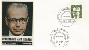 Germany Gustau Heinemann FDC special cancel #!