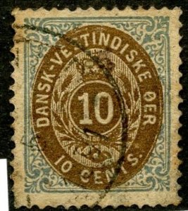 Danish West Indies, Scott #10, Used, with tear on upper left