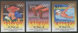 Tonga 2012 SG1651-1653 Olympics imperf set MNH