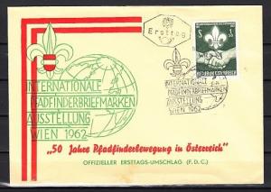 Austria, Scott cat. 684. 50th Anniversary of Scouting issue. First day cover.