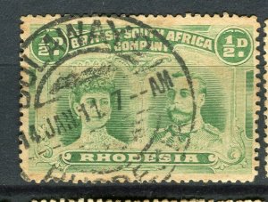RHODESIA; 1910-15 early GV Double Head issue fine used Shade of 1/2d. value