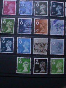 NORTHERN ​IRELAND-1971-NIMH1//46 30 DIFFERENT ELIZABETH II RARE USED EST. $42