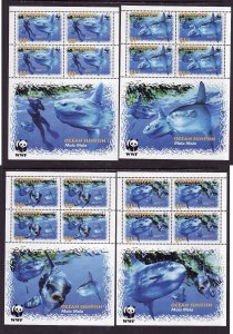 Penrhyn -Sc#462-5-unused NH sheets-Marine Life-Fish-WWF-Sunfish-2003-
