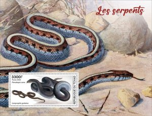 CHAD - 2022 - Snakes - Perf Souv Sheet - Mint Never Hinged