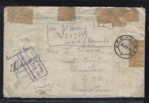 SOMALILAND COVER (P0312B)  1941 OAS  APO COVER TO SOUTH AFRICA