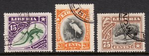 Liberia - Scott #105, 106, 110 - Used/CTO - SCV $8.00