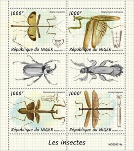 Niger - 2022 Insects, Neotropical Mantid - 4 Stamp Sheet - NIG220219a