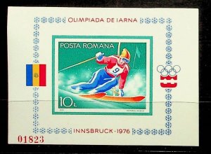 ROMANIA Sc 2602(NOTE) NH IMPERF SOUVENIR SHEET OF 1976 - OLYMPICS