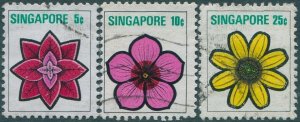 Singapore 1973 SG213-217 Flowers (3) FU