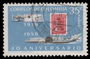 AIRMAIL STAMP FROM COLOMBIA 1959 SCOTT # C347 USED. # 3