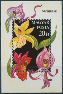 Hungary Stamps 1987 MNH Orchids Flowers Orchid Flora Nature 1v M/S