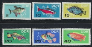 Germany DDR 865-70 MNH 1966 Tropical Fish (fe5788)