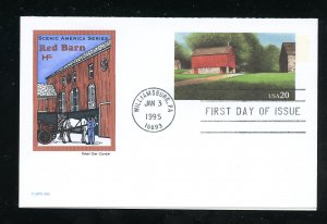 US UY41 20c + 20c Postal Reply Card Red Barn UA Farnam (HF) cachet FDC 