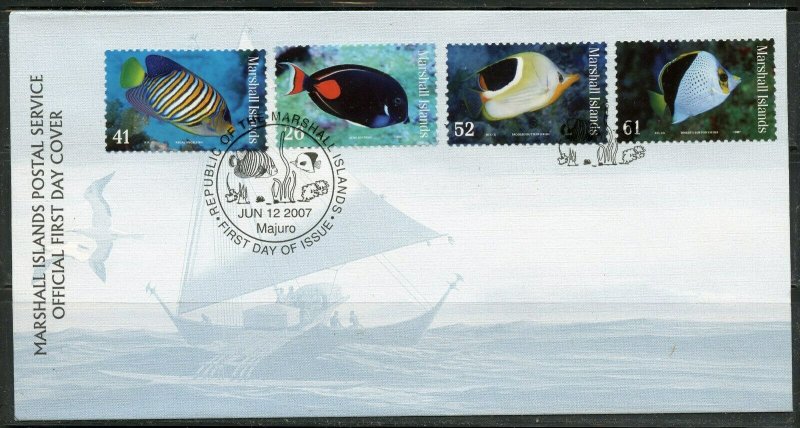 MARSHALL ISLANDS 2007 FISH DEFINITIVES FIRST DAY COVER