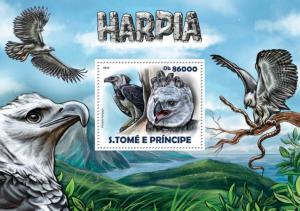 SAO TOME E PRINCIPE 2015 SHEET HARPY EAGLES BIRDS OF PREY st15215b