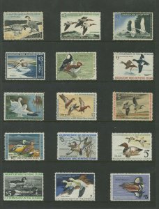 United States Federal Hunting Duck Stamps #RW1-RW60 Mint Lightly Hinged VF Set 