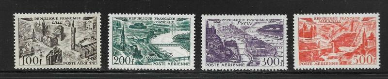 FRANCE - SCOTT #C23-26 - 1949 AIR VIEWS OF FRANCE - SHORT SET - VF - MNH #1