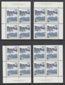 Canada Uni 598iii MNH. 1974 50c Seashore, Matched Plate #1 Blocks, VF