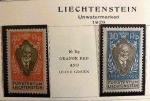 Liechtenstein 83 OG 84 NH In Mounts