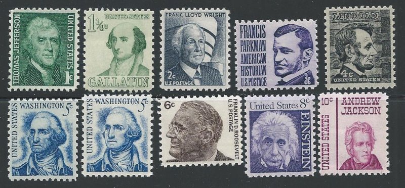 US Cat # 1278-1295, Prominent Americans  M-NH*-