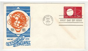 1964 NEW YORK WORLD'S FAIR U546 EMBOSSED ENV. FDC BY C GEORGE JR. 3RD