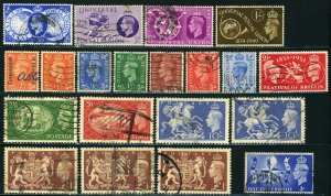 GREAT BRITAIN #276-291 Postage Stamp Collection 1948-1951 Used United Kingdom UK