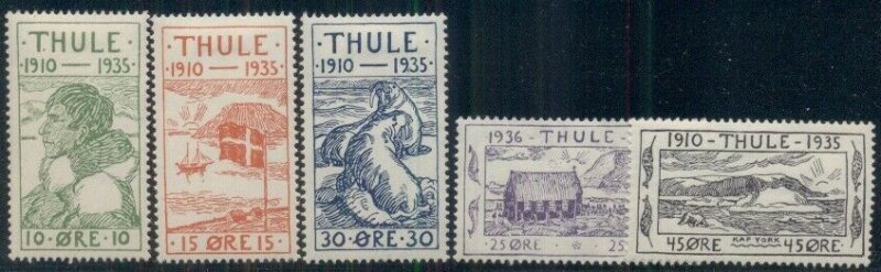 GREENLAND 1935 THULE LOCALS, Complete set, og, hinged, VF