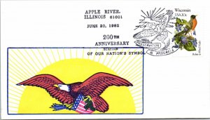 200th ANNIVERSARY OF OUR NATION'S SYMBOL BALD EAGLE SHIELD APPLE RIVER ILL 1982