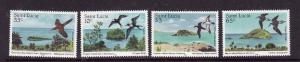 St. Lucia-Sc#770-3-Unused NH set-Birds-Nature Reserves-1985-