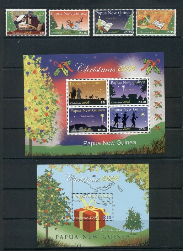 Papua New Guinea #1350-55 (2008 Christmas set and sheets) VFMNH CV $26.75