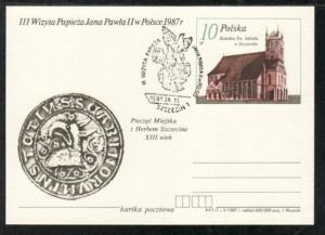 Pope John Paul II 1987 Visit to Poland Postal Card