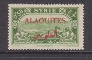 ALAOUITES, SYRIA, 1925 0p.50 Yellow Green overprinted in Red, mnh.