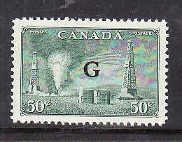 Canada-Sc#O24-Unused 50c Oil Wells-overprinted G-og-NH-1950-51-Cdn657-