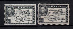 Fiji KGVI 1938-55 6d SG261 & SG261A mint LHM WS29278