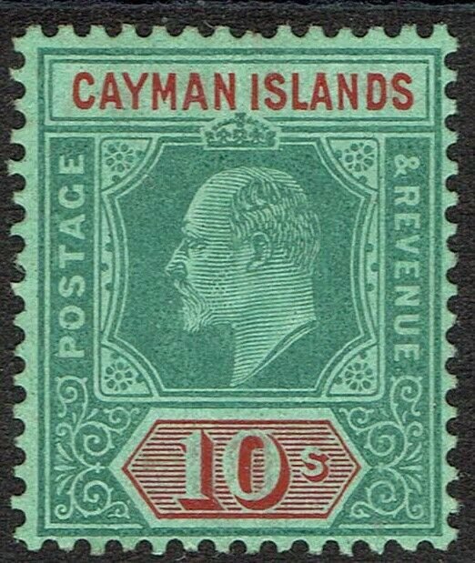 CAYMAN ISLANDS 1907 KEVII 10/- 